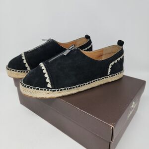 New Patricia Nash Womens Eva Espadrille Flats Black Suede Leather Size 10